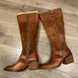 ๐ NEW Born Swann Brown Suede Leather Riding Boots Size 6